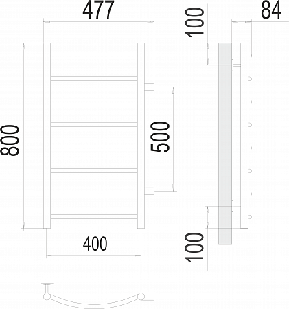 Классик П8 400х800 бп500 Полотенцесушитель  TERMINUS Бийск - фото 3