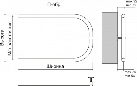 Эконом П-обр AISI 32х2 500х500 Полотенцесушитель  TERMINUS Бийск - фото 3