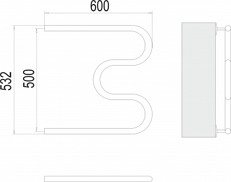 М-обр AISI 32х2 500х600 Полотенцесушитель  TERMINUS Бийск - фото 3