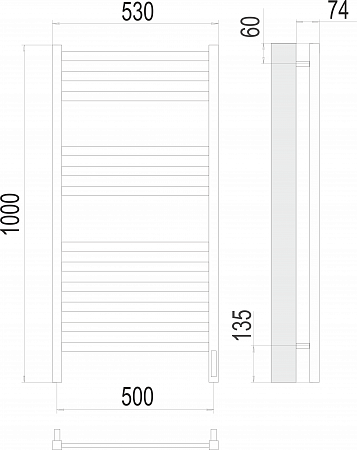 Енисей П12 500х1000  электро (sensor quick touch) Полотенцесушитель TERMINUS  Бийск - фото 3