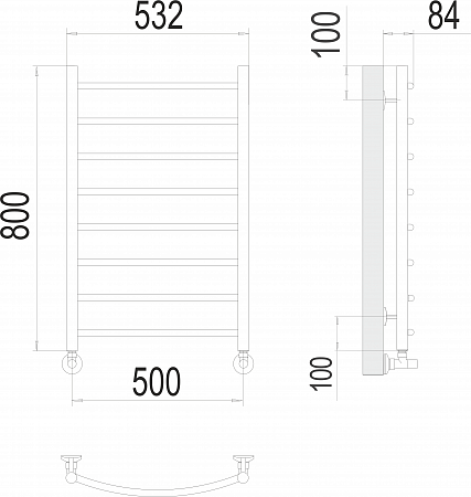 Классик П8 500х800 Полотенцесушитель  TERMINUS Бийск - фото 3