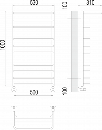 Арктур П10 500х1000 Полотенцесушитель  TERMINUS Бийск - фото 3