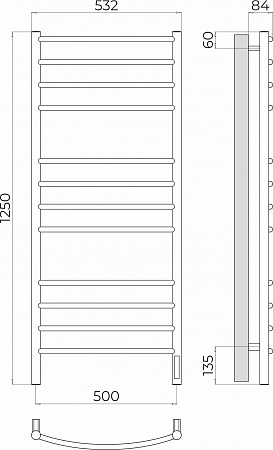 Классик П12 500х1250 Электро (quick touch) Полотенцесушитель TERMINUS Бийск - фото 3