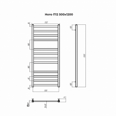 Ното П12 500х1200 Полотенцесушитель TERMINUS Бийск - фото 3