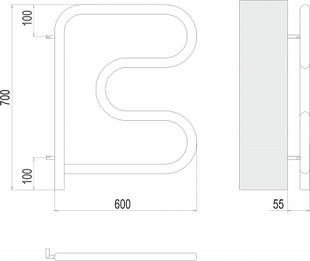 Электро 25 F-обр 600х600 поворотный Полотенцесушитель TERMINUS Бийск - фото 3
