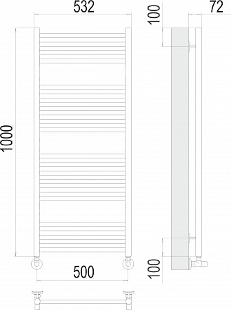 Аврора П20 500х1000 Полотенцесушитель  TERMINUS Бийск - фото 3