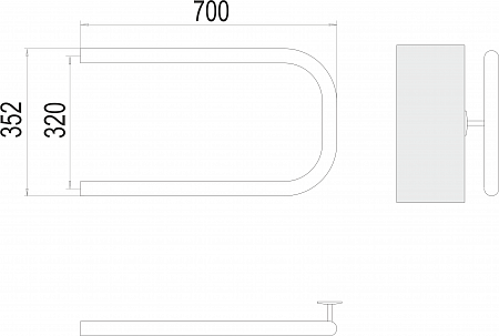 П-обр AISI 32х2 320х700 Полотенцесушитель  TERMINUS Бийск - фото 3