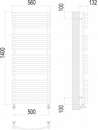 Капри П19 500х1400 Полотенцесушитель  TERMINUS Бийск - фото 3