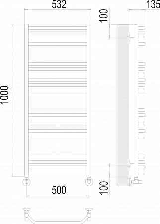 Виктория П20 500х1000 Полотенцесушитель  TERMINUS Бийск - фото 3