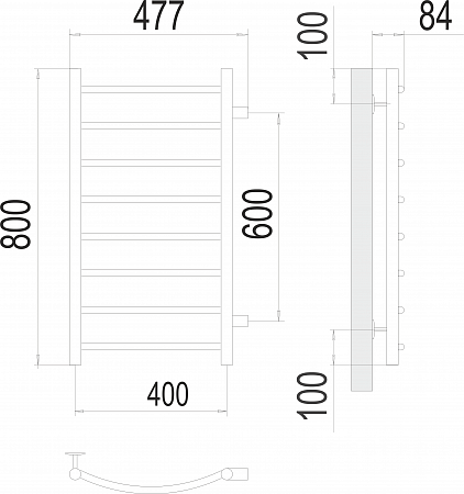 Классик П8 400х800 бп600 Полотенцесушитель  TERMINUS Бийск - фото 3