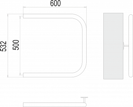 П-обр AISI 32х2 500х600 Полотенцесушитель  TERMINUS Бийск - фото 3