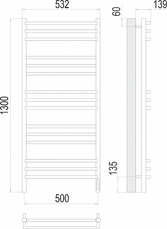 Прато П15 500х1300 электро (sensor quick touch) Полотенцесушитель  TERMINUS Бийск - фото 3