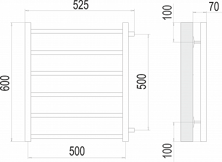 Вега П6 500х600 бп500 Полотенцесушитель  TERMINUS Бийск - фото 3