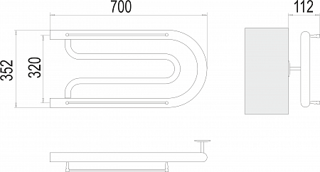 Фокстрот БШ 320х700 Полотенцесушитель  TERMINUS Бийск - фото 3
